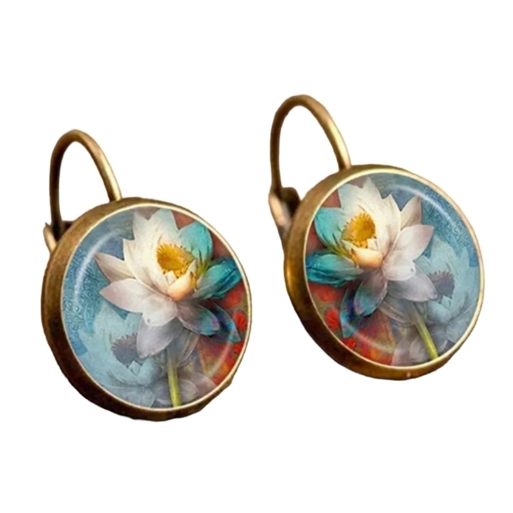 Ethnic Style Time Lotus 3-D Earrings